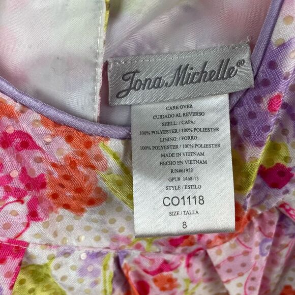 Jona Michelle Pastel Floral Dress Size 8 EUC - Picture 5 of 5